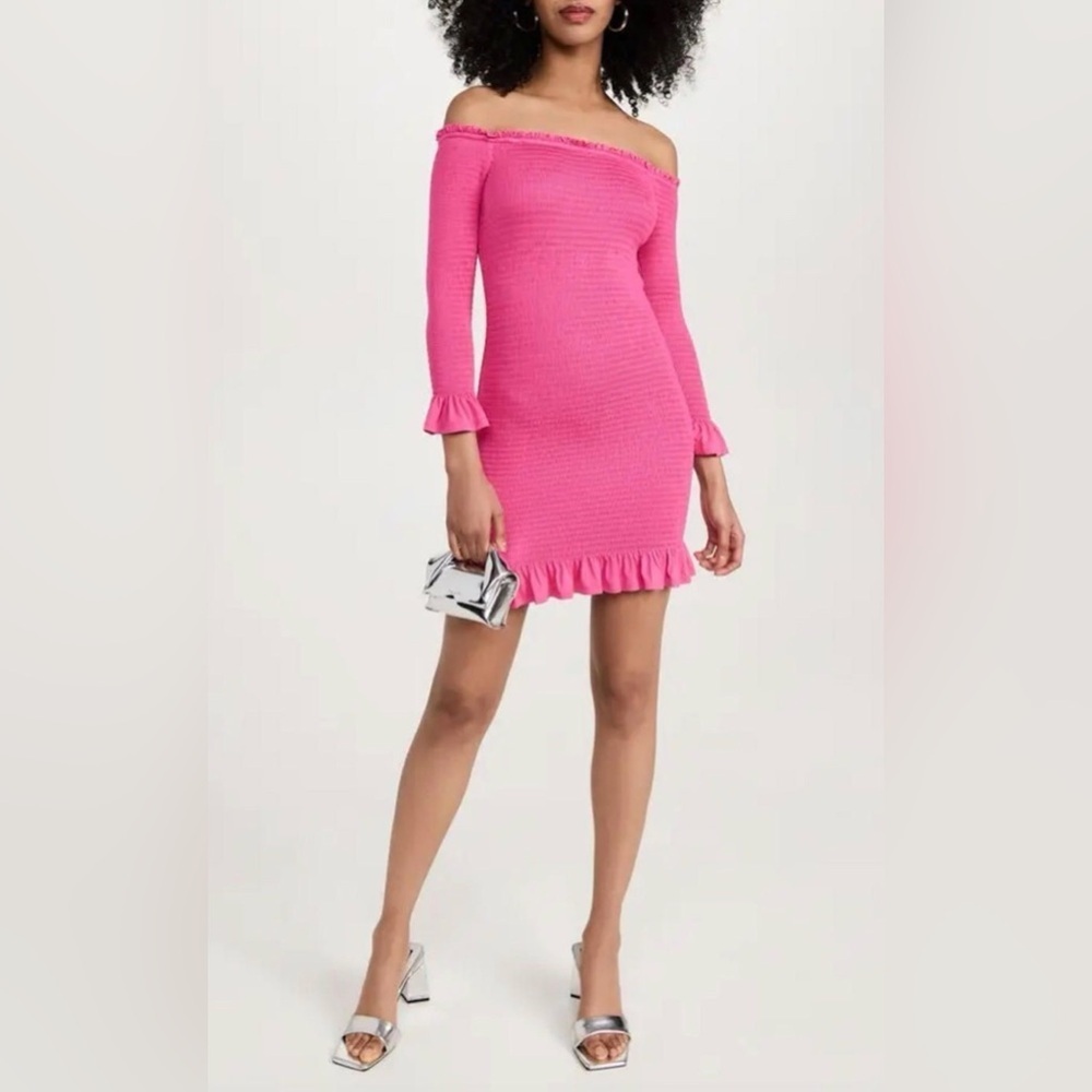 NWT Caroline Constas Tilly Stretch Dress Fuchsia Pink